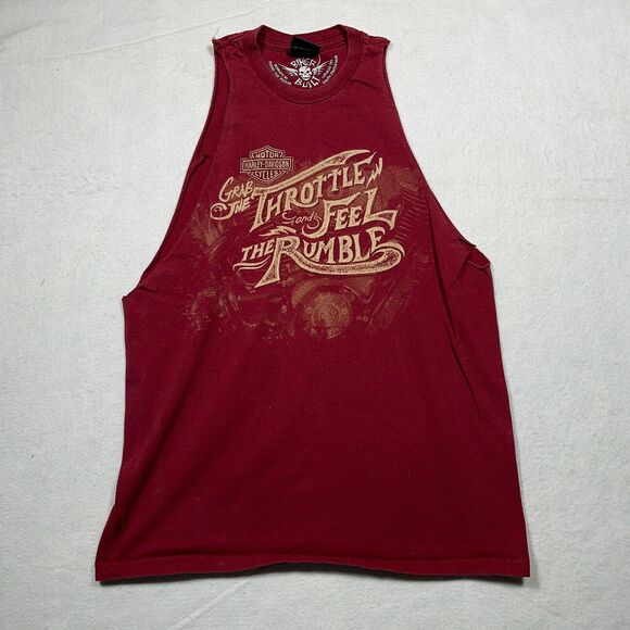 Harley Davidson Cut Off Shirt Men Medium Duluth MN‎ Sleeveless Riders for Riders - Picture 1 of 15